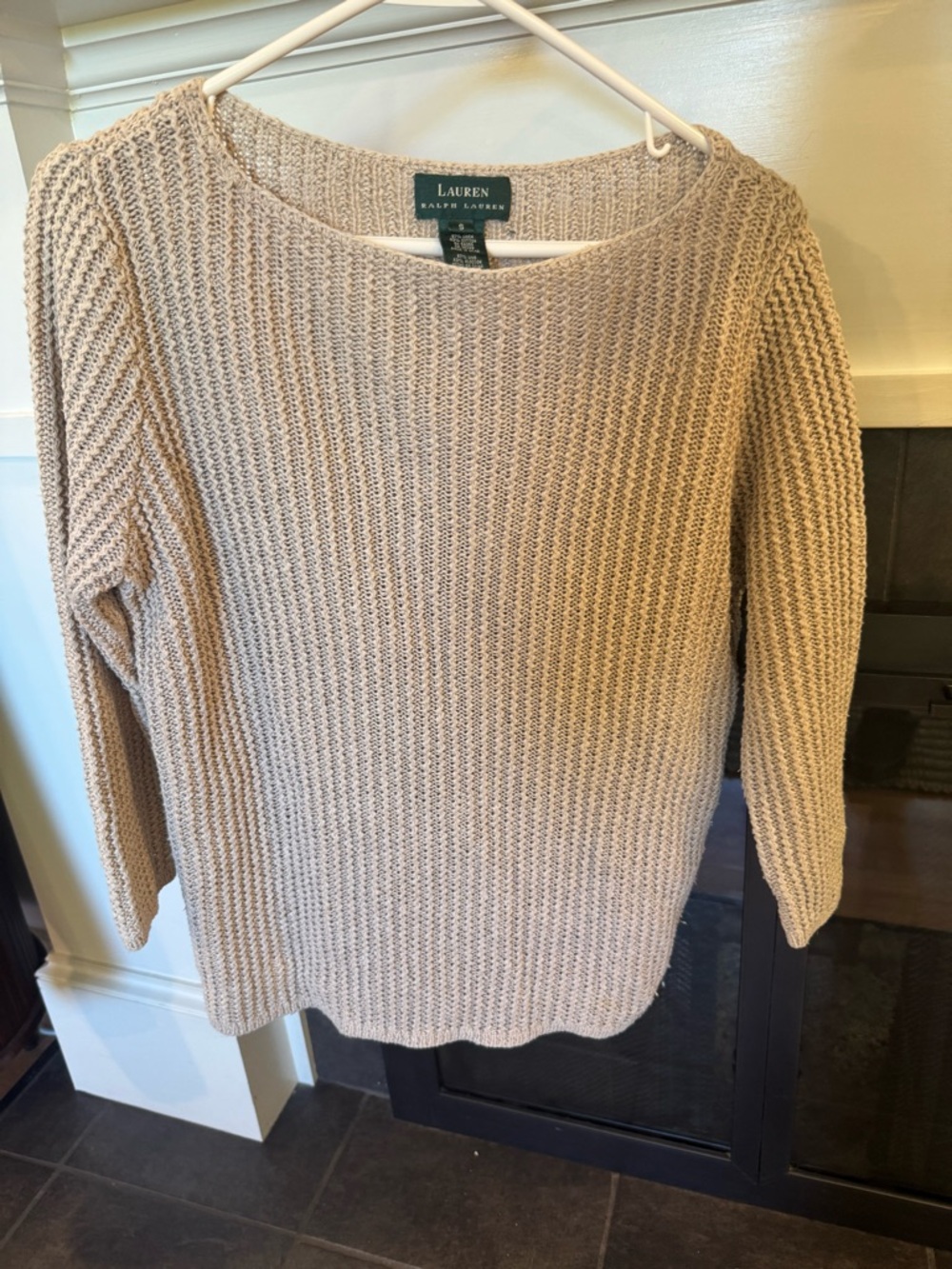 Ralph Lauren Cream Textured Sweater Size Small.